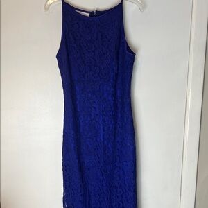 Jessica McClintock Royal Blue Lace Maxi Dress